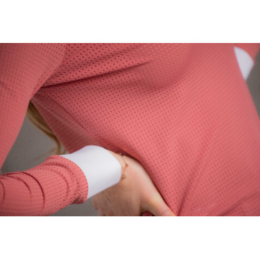 Wedstrijdpolo Pénélope Florence met lange mouwen Terracotta Oranje