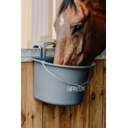 Hippotonic voederbak met haken en handvat Donkergrijs