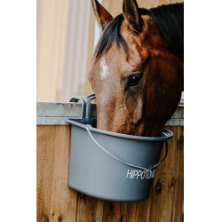 Hippotonic voederbak met haken en handvat Donkergrijs