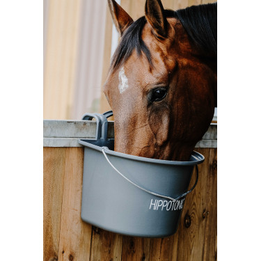 Hippotonic voederbak met haken en handvat Donkergrijs