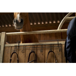 Hippotonic hoofdstelhanger 6 plaatsen, met haken Zwart Hippotonic hoofdstelhanger 6 plaatsen, met haken Zwart