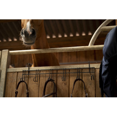 Porte-brides Hippotonic 6 places, à crochets Noir Porte-brides Hippotonic 6 places, à crochets Noir