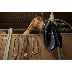 Hippotonic hoofdstelhanger 6 plaatsen, met haken Zwart Hippotonic hoofdstelhanger 6 plaatsen, met haken Zwart