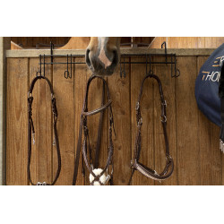 Hippotonic hoofdstelhanger 6 plaatsen, met haken Zwart Hippotonic hoofdstelhanger 6 plaatsen, met haken Zwart