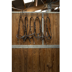 Hippotonic hoofdstelhanger 6 plaatsen, met haken Zwart Hippotonic hoofdstelhanger 6 plaatsen, met haken Zwart