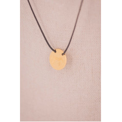 Adelya Pénélope halsketting zwarte koord Goudkleurig