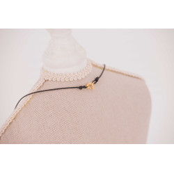 Collier Adelya Pénélope corde noir Doré Collier Adelya Pénélope corde noir Doré