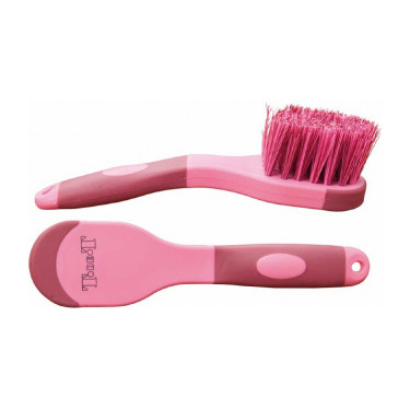 Brosse à pieds bicolore T de T Bordeaux / rose Brosse à pieds bicolore T de T Bordeaux / rose