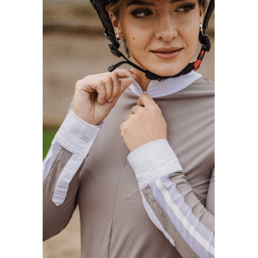 Polo Equithème Estoril Taupe Marron Polo Equithème Estoril Taupe Marron