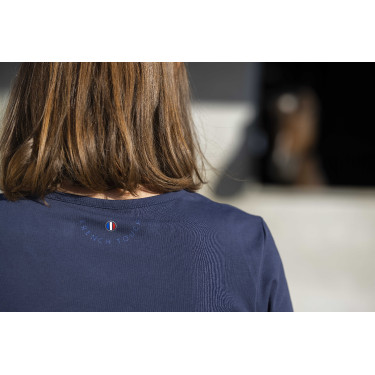 T-shirt Equithème Anna korte mouwen Marineblauw