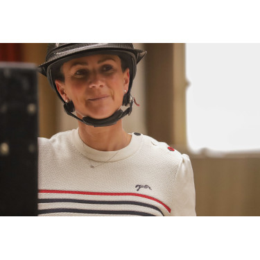 Pull Pénélope x Saint James Maelle Ecru / marine / rouge Motifs