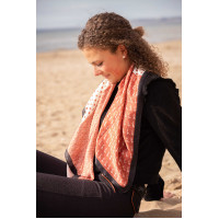 Foulard Pénélope Mya Ecru / rouille Blanc Foulard Pénélope Mya Ecru / rouille Blanc
