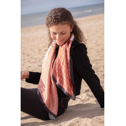 Foulard Pénélope Mya Ecru / rouille Blanc