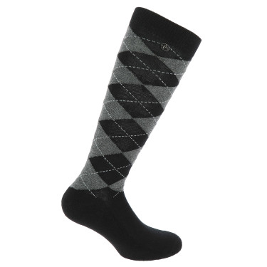 Equithème Argyle damessokken Zwart / grijs