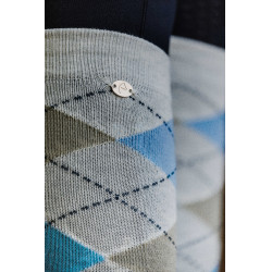 Chaussettes Equithème Argyle femme Gris clair / bleu ciel Chaussettes Equithème Argyle femme Gris clair / bleu ciel
