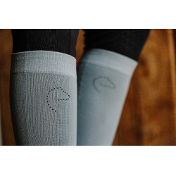 Chaussettes Equithème Compet Je t'aime Vert sauge / gris