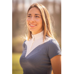 Wedstrijdpolo Pénélope Las Honey korte mouwen Beringzee Blauw