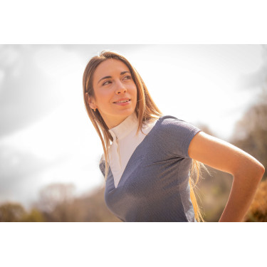 Polo de concours Pénélope Las Honey manches courtes Bering sea Bleu