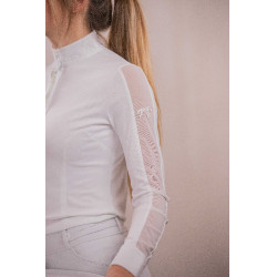 Wedstrijdpolo Pénélope Las Honey lange mouwen Wit Wedstrijdpolo Pénélope Las Honey lange mouwen Wit