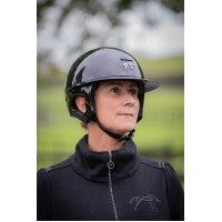 Pénélope matte helm met lange klep Mat zwart