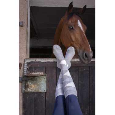 Sokken Equithème Girly Grijs / hemelblauw