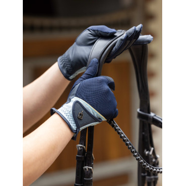 Gants d'équitation LeMieux Pro Mesh Marine / aqua Bleu