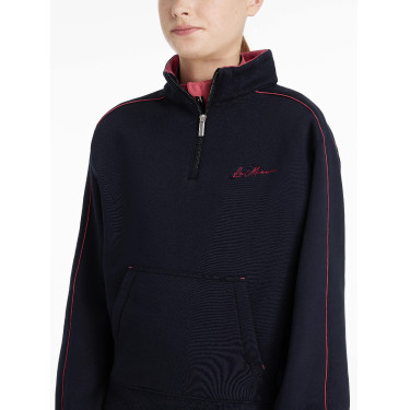 Pull LeMieux à fermeture éclair Quart Kate Young Rider Marine / cranberry Bleu marine