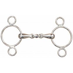 Verstelbaar bit 3 ringen dubbel gebroken T van T Verstelbaar bit 3 ringen dubbel gebroken T van T