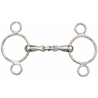 Verstelbaar bit 3 ringen dubbel gebroken T van T Verstelbaar bit 3 ringen dubbel gebroken T van T