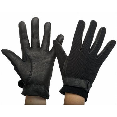 Gants maille et daim T de T Noir