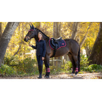 Tapis de selle LeMieux Loire Square mixte Marine / cranberry Bleu marine