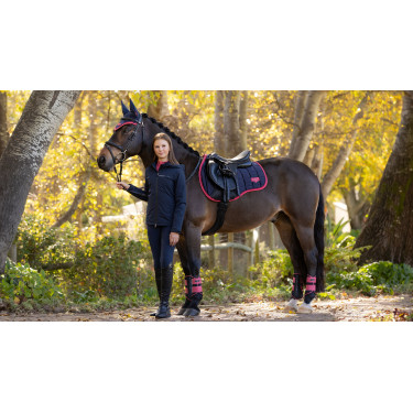 Tapis de selle LeMieux Loire Square mixte Marine / cranberry