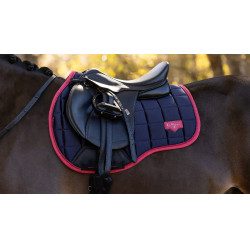 Tapis de selle LeMieux Loire Square mixte Marine / cranberry Bleu marine