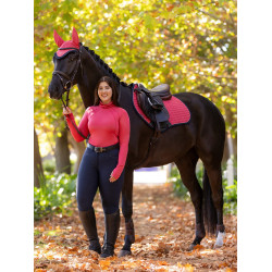 LeMieux Reflective Suede Close Contact Square Zadeldek Veenbes Roze