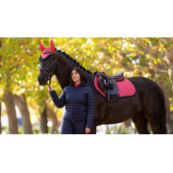 LeMieux Reflective Suede Close Contact Square Zadeldek Veenbes Roze
