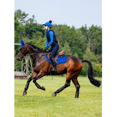 LeMieux Reflective Suede Close Contact Square Zadeldek Benetton blauw