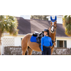 LeMieux Reflective Suede Close Contact Square Zadeldek Benetton blauw