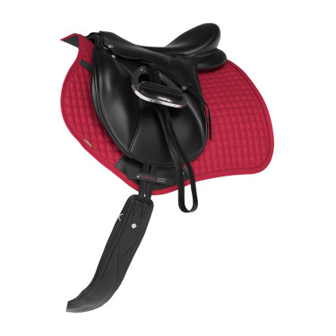 LeMieux Reflective Suede Close Contact Square Zadeldek Chilli Rood