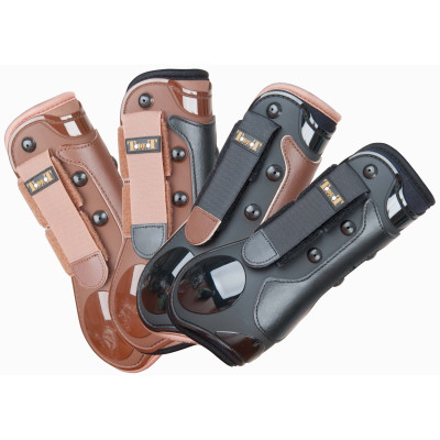 Guêtres coque et cuir T de T Marron / noir