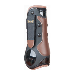 Guêtres coque et cuir T de T Noir / marron
