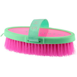 Brosse douce Equithème Je t'aime Rose fluo Brosse douce Equithème Je t'aime Rose fluo