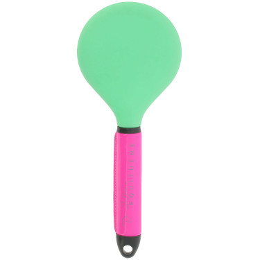 Brosse à crins Equithème Je t'aime Rose fluo