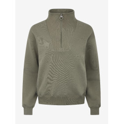Pull LeMieux col quart zippé Keira femme Rosemary Vert
