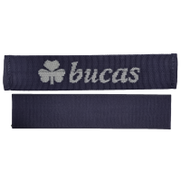 Attache de couvre cou Bucas sur couverture Marine / argent Bleu