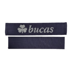 Attache de couvre cou Bucas sur couverture Marine / argent Bleu