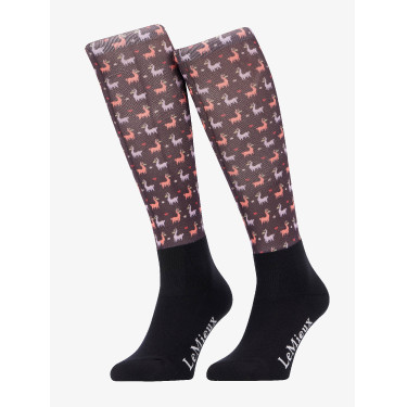 Chaussettes Harlow Mini LeMieux Froostie Poney imprimé Llamas damson