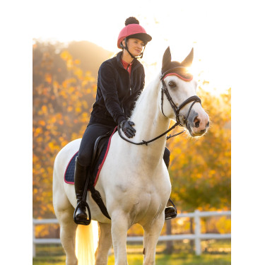 Toque à pompom LeMieux amovible Classique Cranberry Rose Toque à pompom LeMieux amovible Classique Cranberry Rose