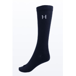 Chaussettes Harcour Aiko par 3 Marine / rose clair / tartan Chaussettes Harcour Aiko par 3 Marine / rose clair / tartan