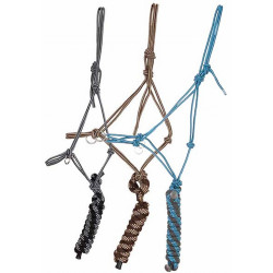 Licol side pull éthologique avec longe T de T Marron / beige