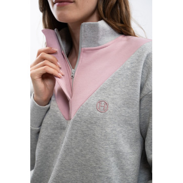 Sweat Harcour Ambre Gris chiné / rose clair